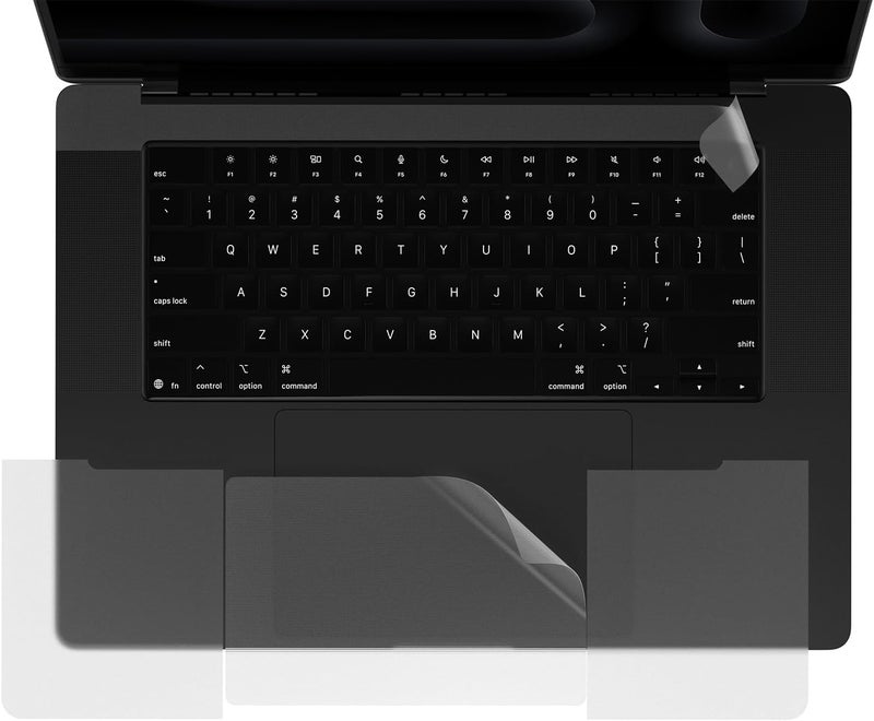 CaseBuy غطاء واقي لراحة اليد مجموعة ملحقات لجهاز MacBook Pro 16" 2022-2025 M4 M3 M2 M1 Pro/Max A3403 A3186 A2991 A2780 A2485، حماية من الخدوش للوحة المفاتيح - شفاف - Image 1